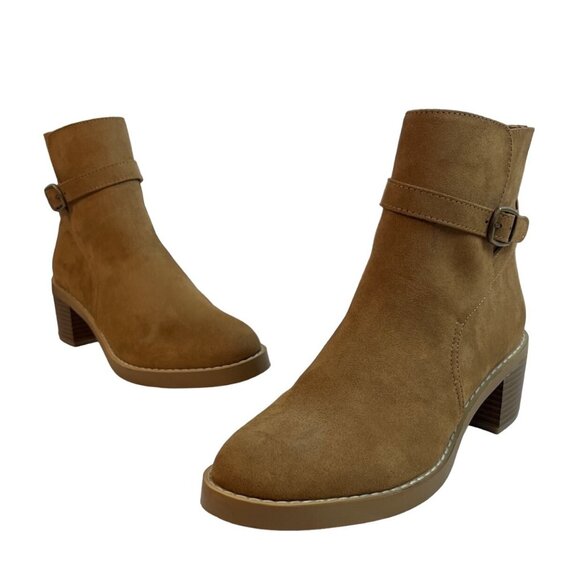 Loft Women's Brown Side Zippper Wedge Ankle Booties Sz 6.5M - NWOB - Picture 1 of 11